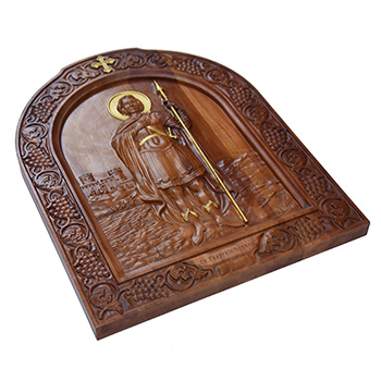 Icon Saint George - Djurdjic woodcut 26x32cm-1