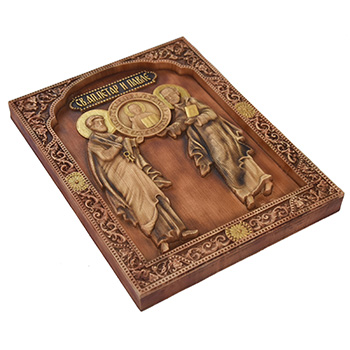 Икона Свети апостоли Петар и Павле - Петровдан дуборез 26x32цм-1