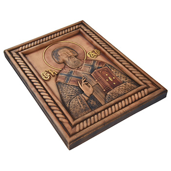 Icon Saint Sava woodcut 26x32cm-1