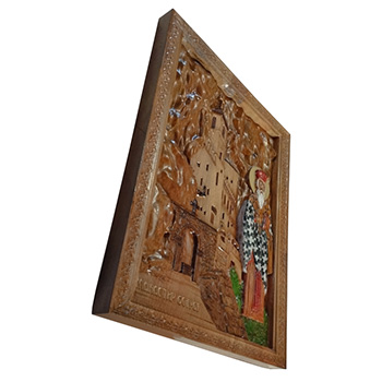 Ikona Ostrog sa Svetim Vasilijem - ručno oslikan duborez u drvetu 20x30cm-1