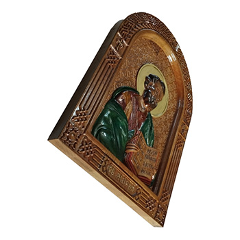 Icon of Saint Mark - hand-painted wood carving 30x40cm-1