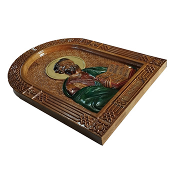 Icon of Saint Mark - hand-painted wood carving 30x40cm-2