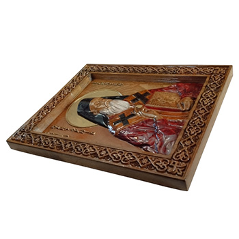 Icon of Saint Nectarius - hand-painted wood carving 30x40cm-2