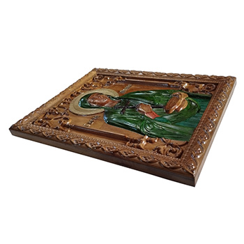 Икона Света Петка - ручно осликан дуборез у дрвету 30x40цм-2