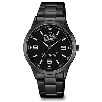 Personalized mens wristwatch (horoscope sign and name) Q&Q C10A(C)-4