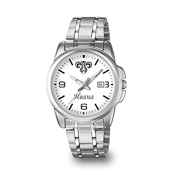 Personalizovani ženski ručni sat (horoskopski znak i ime) beli Casio LTP-1314D-1