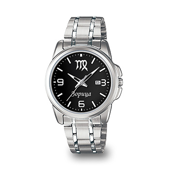Personalizovani ženski ručni sat (horoskopski znak i ime) crni Casio LTP-1314D-5