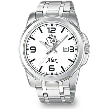 Personalizovani muški ručni sat (horoskopski znak i ime) beli Casio MTP-1314D-5