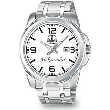 Personalizovani muški ručni sat (horoskopski znak i ime) beli Casio MTP-1314D-6