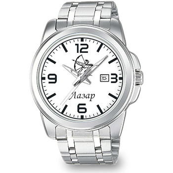Personalizovani muški ručni sat (horoskopski znak i ime) beli Casio MTP-1314D-8