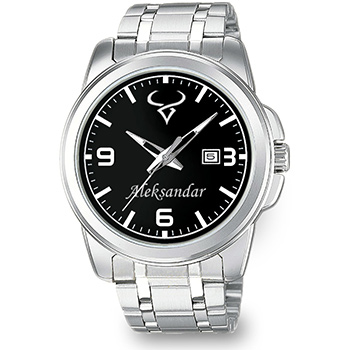 Personalizovani muški ručni sat (horoskopski znak i ime) crni Casio MTP-1314D-2