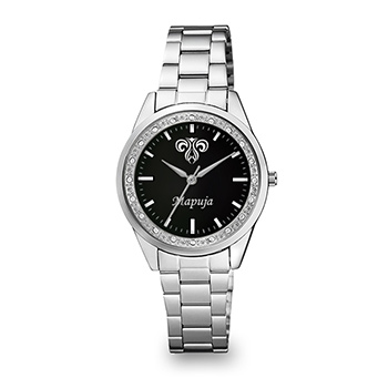 Personalizovani ženski ručni sat (horoskopski znak i ime) crni Q&Q QC07-1