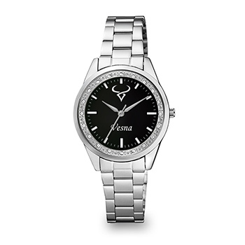 Personalized womens wristwatch (horoscope sign and name) black Q&Q QC07-2