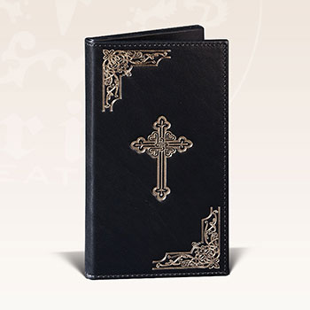 Hand cross in a black leather case-1
