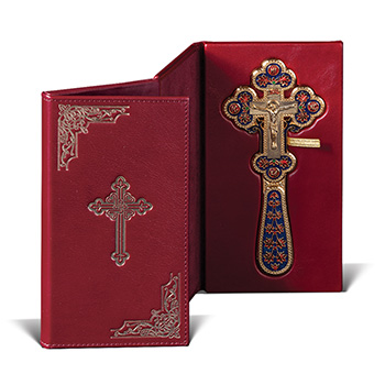 Hand cross in a red leather case-2