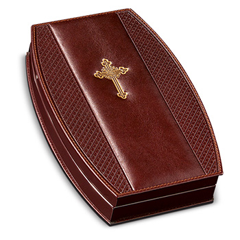Leather box for pectoral cross LUX - brown