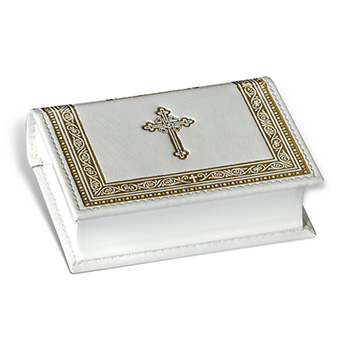 Leather box for incense and briquette - white