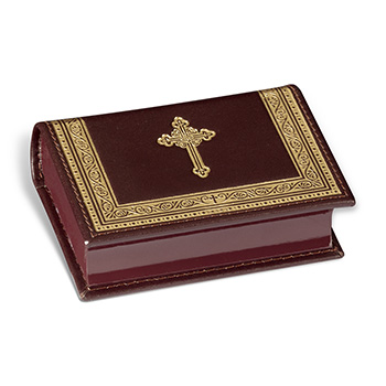 Leather box for incense and briquette - brown