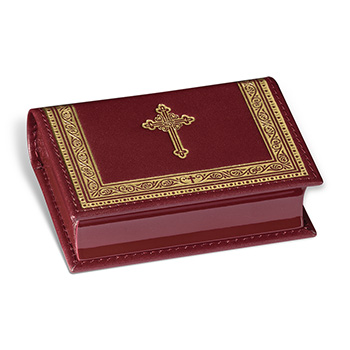 Leather box for incense and briquette - red