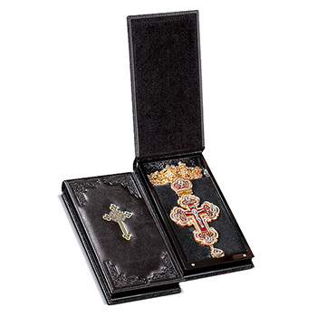 Leather box for pectoral cross - black-1