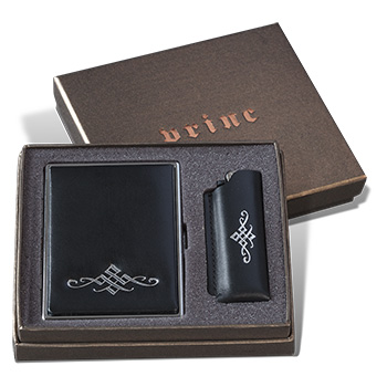 Cigarette case and lighter set with optional engraving
