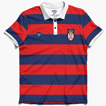 Offical polo shirt of Serbia waterpolo team 2020 - navy-maroon