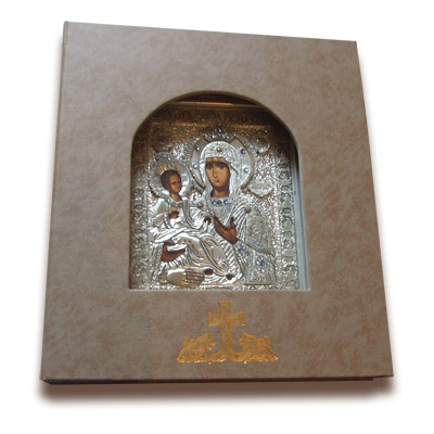 Gilded icon in a box - Three-handed Maria-1