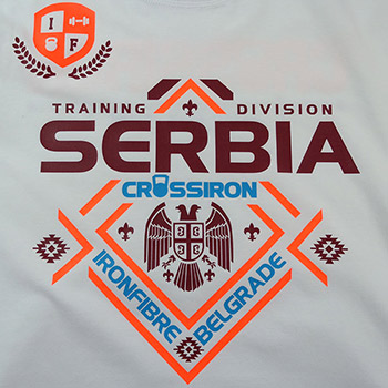 White T-shirt for training Crossiron Serbia-2