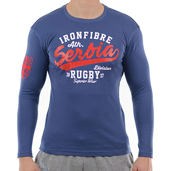 Blue shirt with long sleeves Rugby Serbia