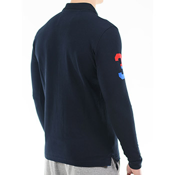 Navy blue polo shirt with long sleeves Rugby Serbia-2