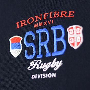 Navy blue polo shirt with long sleeves Rugby Serbia-4