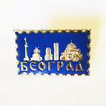 Magnet with a clip Belgrade - blue-1