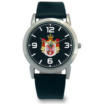 Ручни сат Свечани грб Србије (црни) Q662