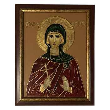 Stained glass icon of Saint Paraskeve