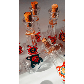 Set of 6 shot-glasses on the stand 