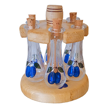 Set of 6 shot-glasses on the stand 