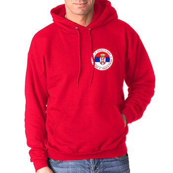 Red sweater with hoodie 