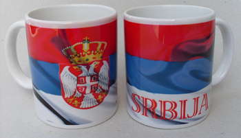 Serbia cup of tea with new emblem