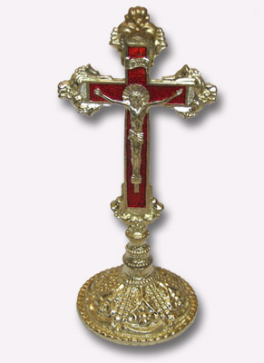 Red table cross -13 cm