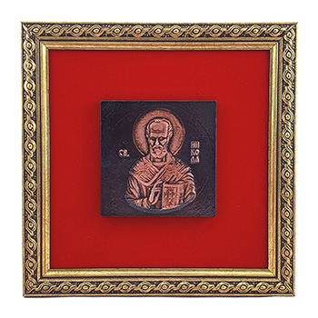 Bakarna gravura - Sveti Nikola 24x24cm