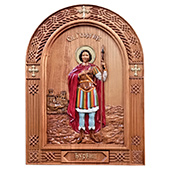 Икона Свети Георгије - Ђурђиц - ручно осликан дуборез у дрвету 30x40цм