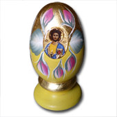 Wooden egg with icon