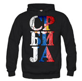 Sweater with hoodie Serbian flag