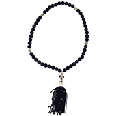 Rosary with decorative tassel larger - black