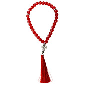 Rosary with decorative tassel - red