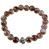Stone rosary - brown