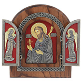Триптих Свети Јован Крститељ 22x18цм (на црвеној позадини)