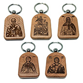 Set no. 1 of wooden keyrings with Orthodox motifs 5 pcs.