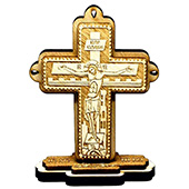 Wooden cross engraved with a base 10x7.5cm