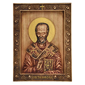 Icon Saint Nicholas woodcut 26x32cm